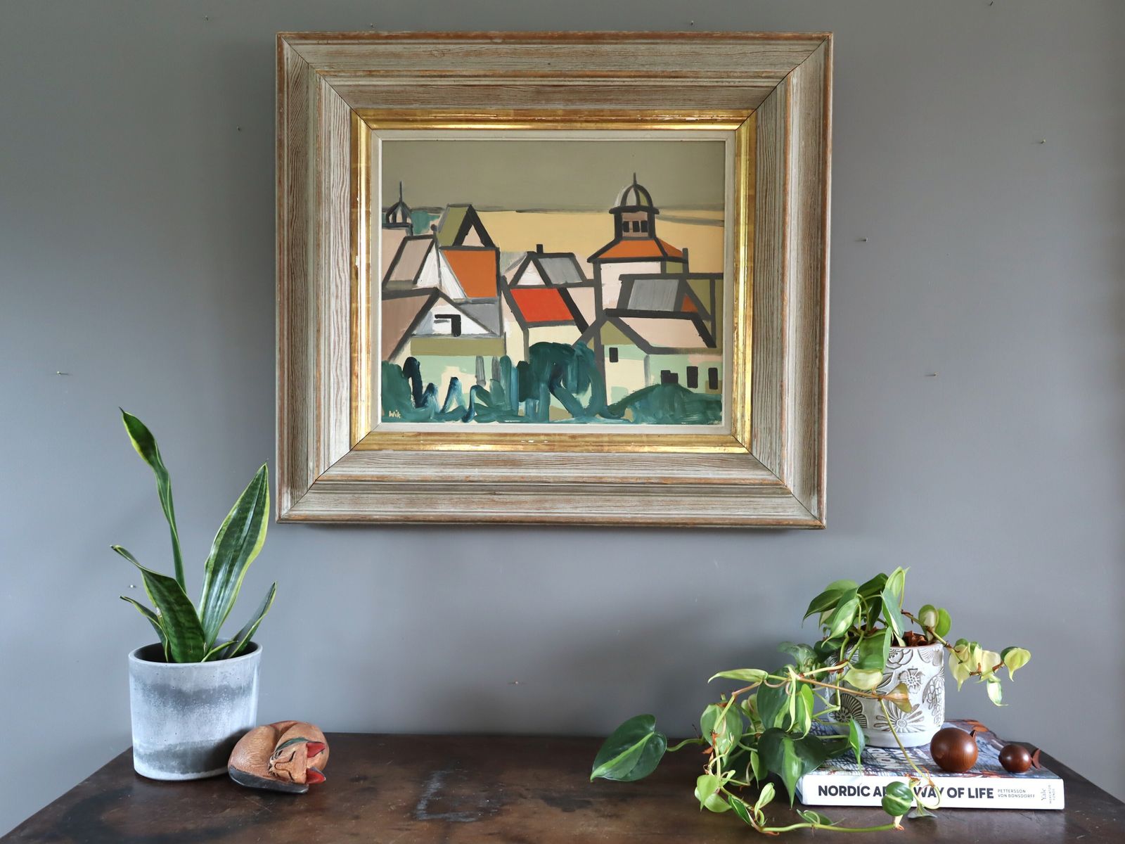Where Houses Gather In Oil Onto Board photo furniture
