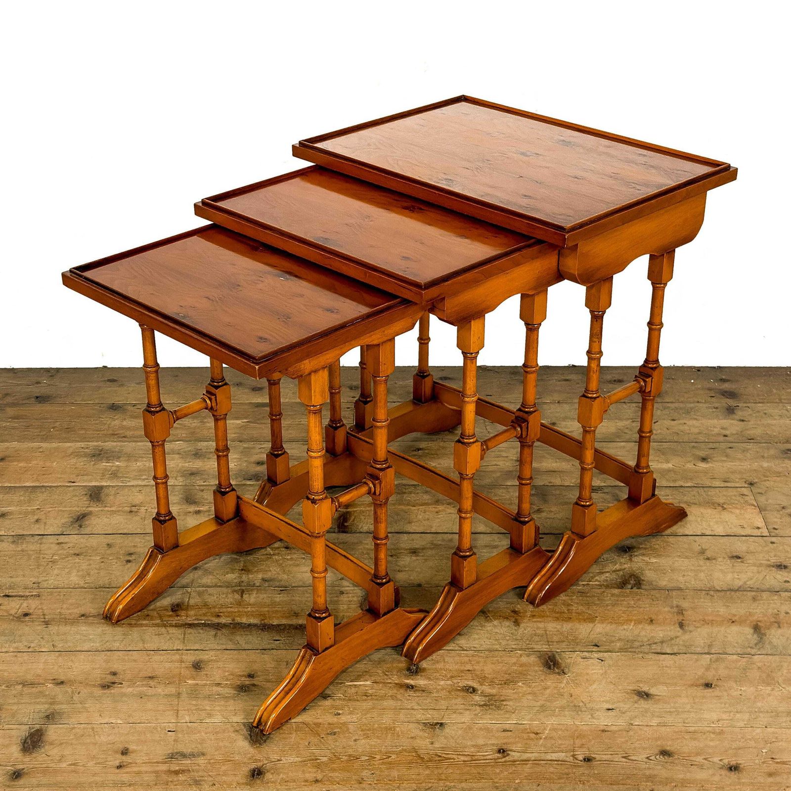 Vintage Nest Of Yew Wood Side Tables | Antique Oak Tables | Antique Side Tables | Antique Console Tables | Small Tables