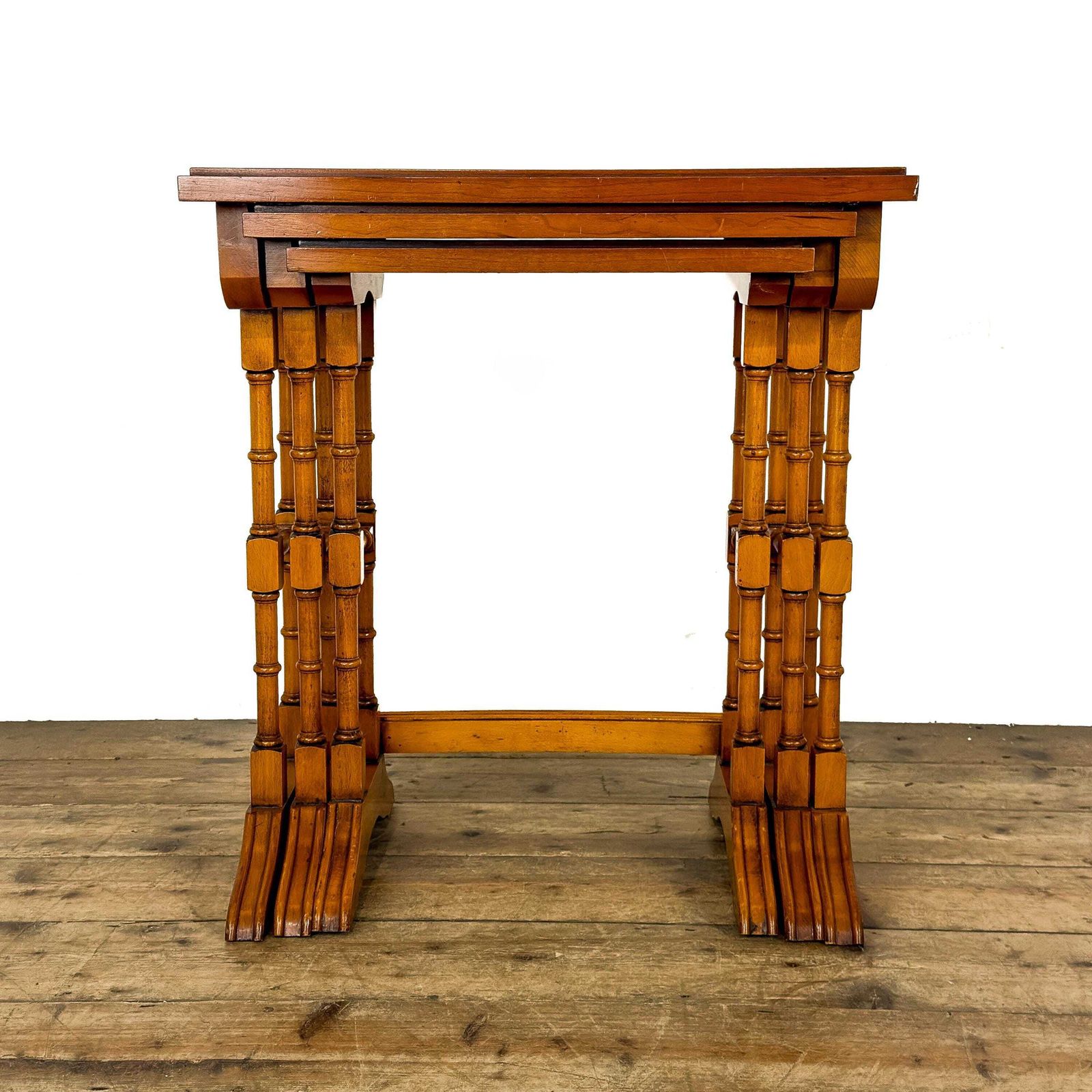 Vintage Nest Of Yew Wood Side Tables | Antique Oak Tables | Antique Side Tables | Antique Console Tables | Small Tables photo vintage