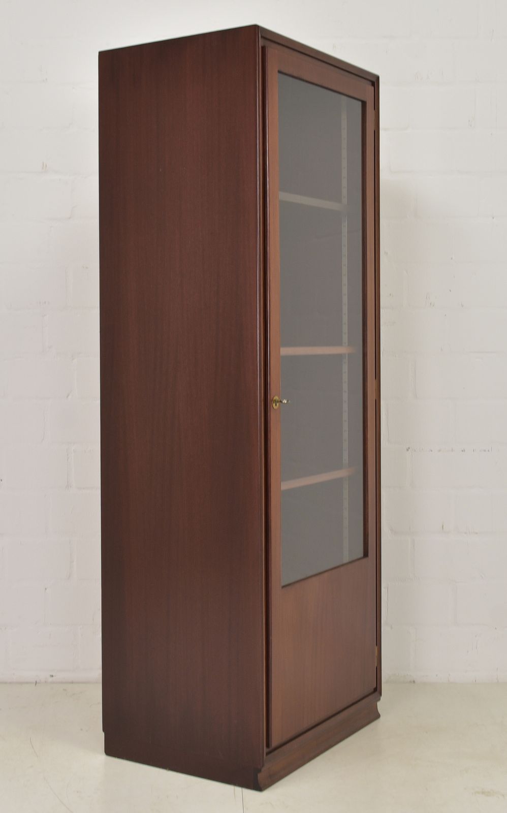 photo for sale Narrow Mahogany Display Cabinet, Mid Century Art Deco, Circa 1955; Filing Cabinet On The Right, 2 Of 2