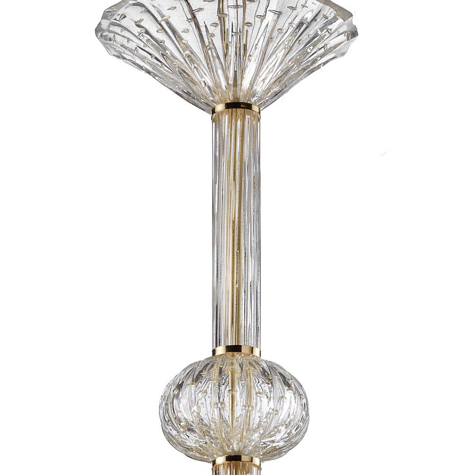 Huge Imperial Trasparent And Gold "Rigadin" Murano Glass Chandelier photo furniture