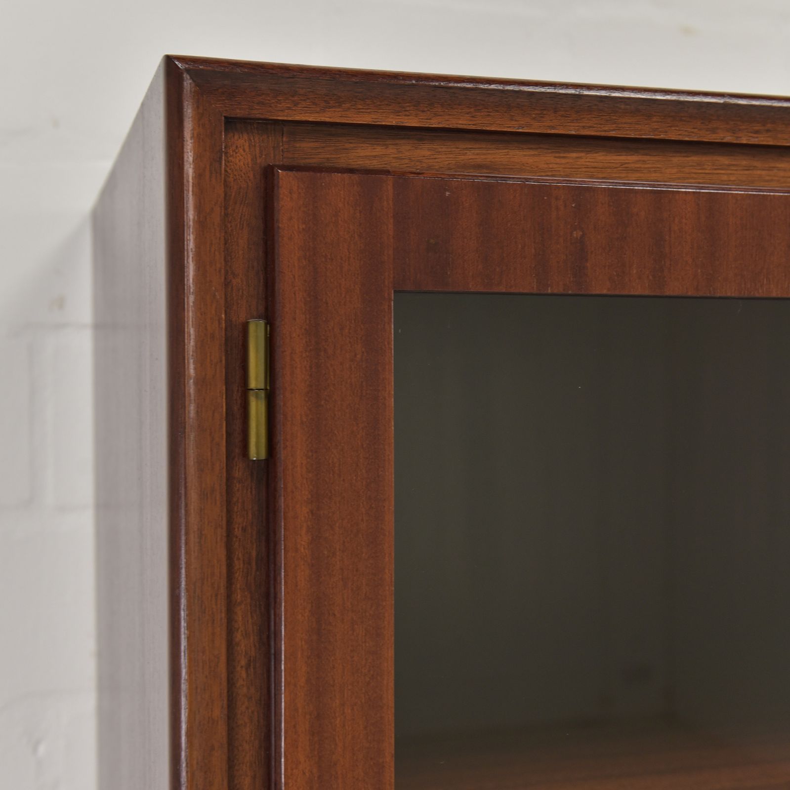 photo furniture Narrow Mahogany Display Cabinet, Mid Century Art Deco, Circa 1955, Filing Cabinet On The Left, 1 Of 2