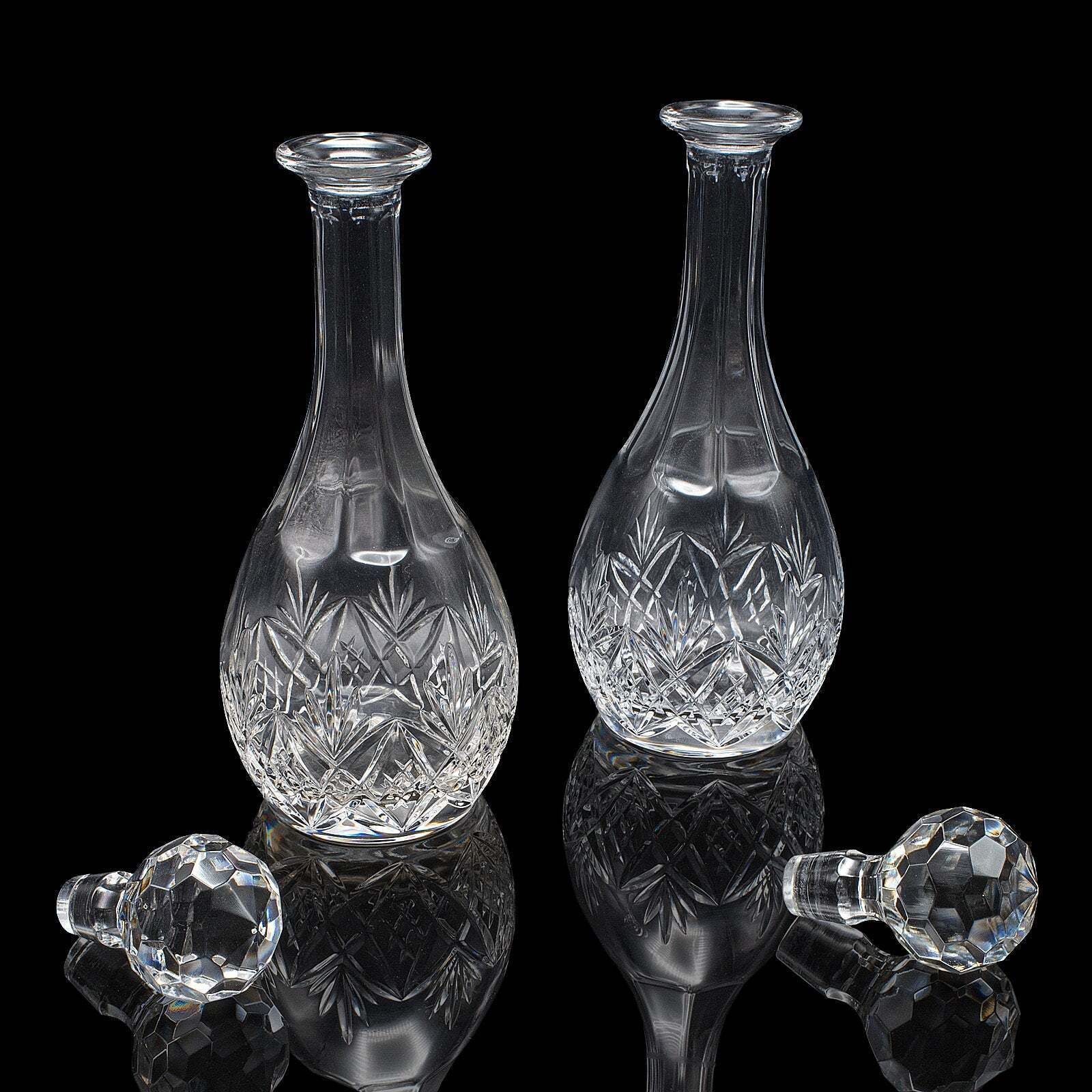 Pair Of Vintage Spirit Decanters, English, Cut Glass, Liqueur Bottle, Port, Gin photo furniture