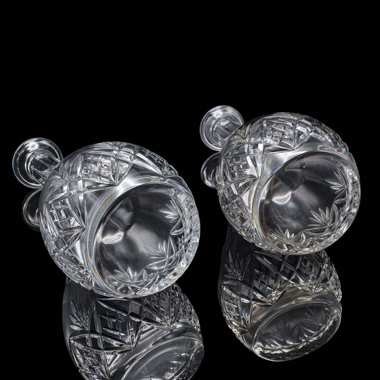 Pair Of Vintage Spirit Decanters, English, Cut Glass, Liqueur Bottle, Port, Gin photo vintage