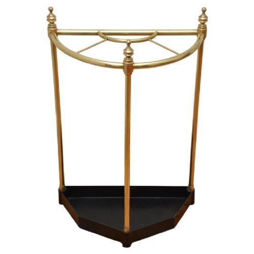 Unusual Brass Umbrella Stand Demi Lune