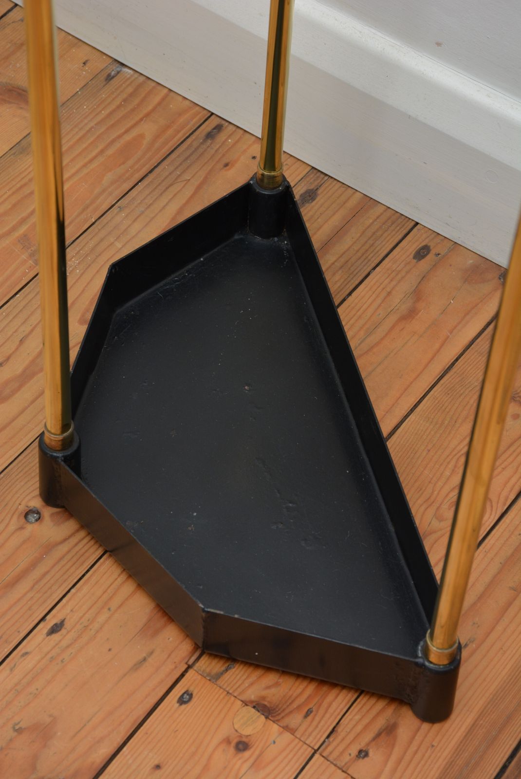 Unusual Brass Umbrella Stand Demi Lune photo vintage