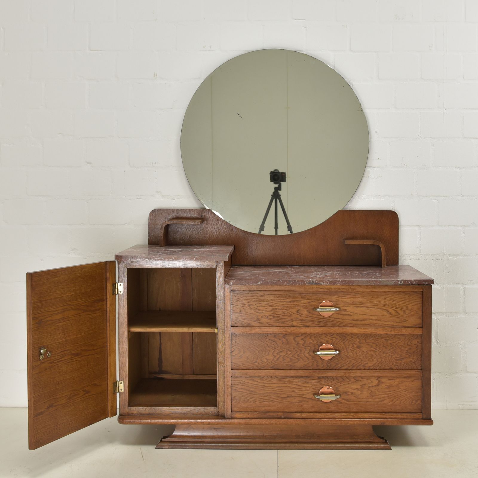 Antique! Restored Art Deco Mirrored Chest Of Drawers, Circa 1940. Washstand/Dressing Table. photo for sale