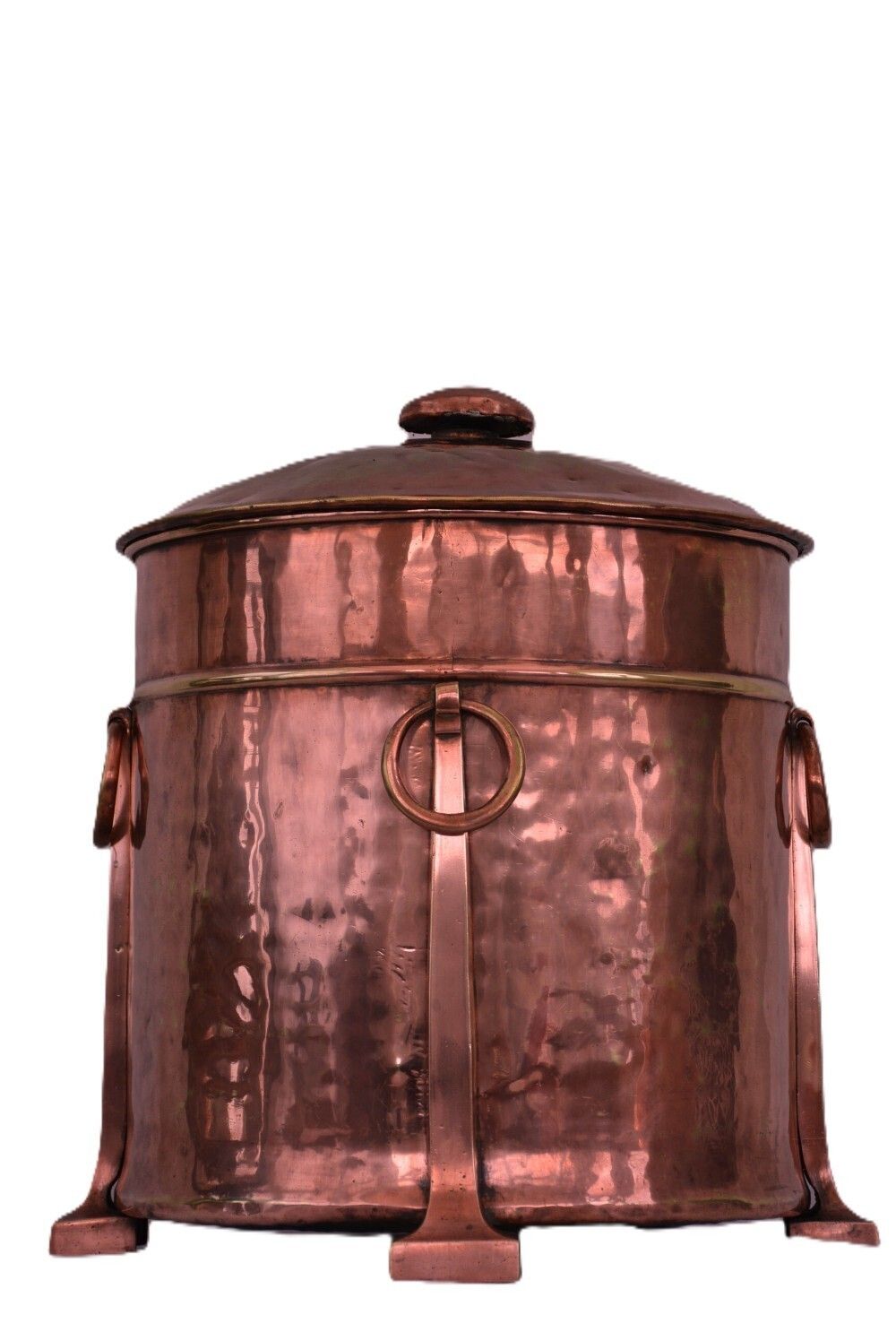English Arts And Crafts Copper Coal Bin Log Bucket C1900s photo furniture