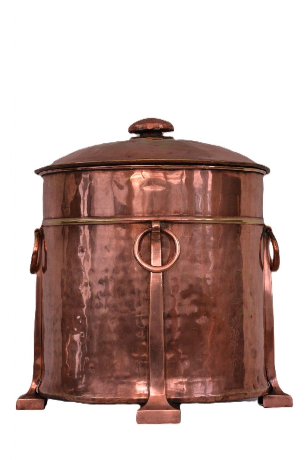 English Arts And Crafts Copper Coal Bin Log Bucket C1900s photo Home Fixtures