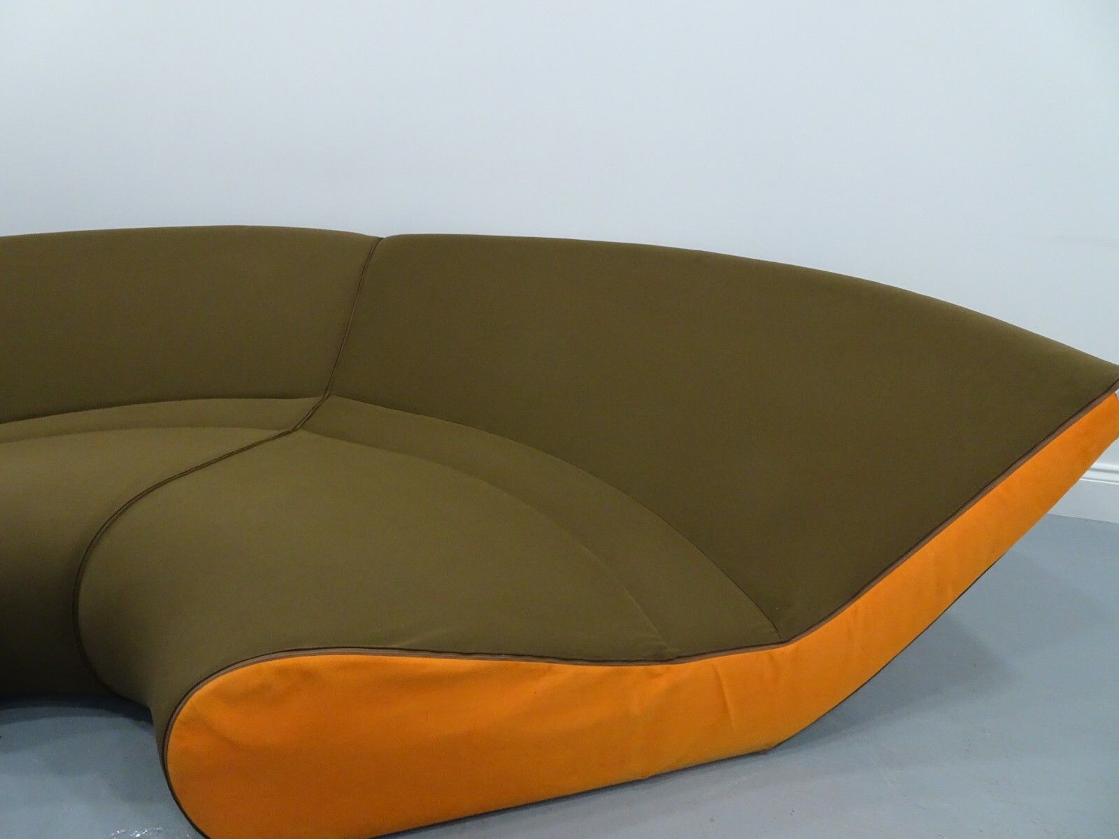 Walter Knoll Small Circle Reception Seating In Brown Fabric With Orange Unique photo vinterior