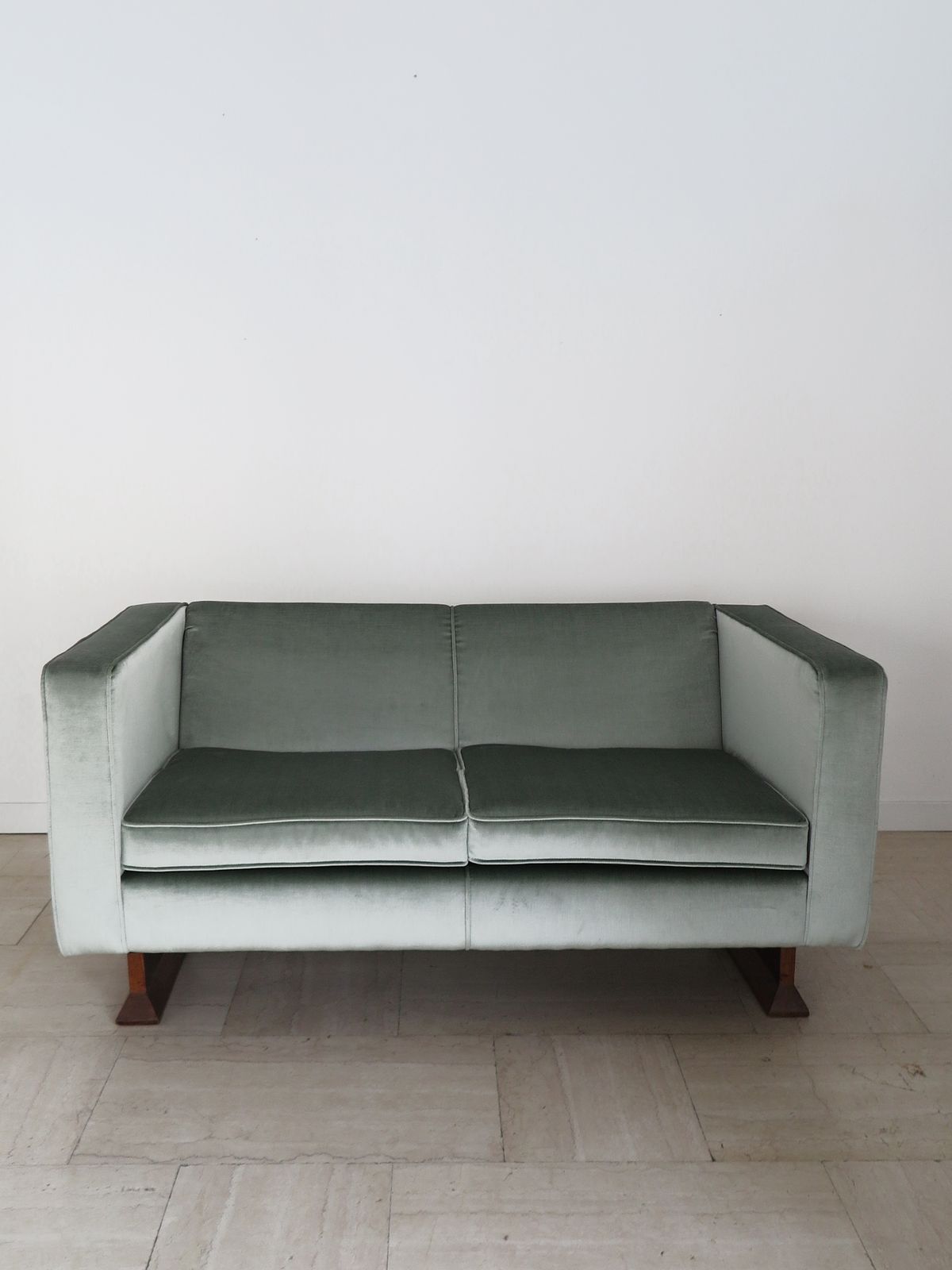 Franco Albini For Poggi Midcentury Velvet Two Seat Sofa, Italy 1960s photo for sale