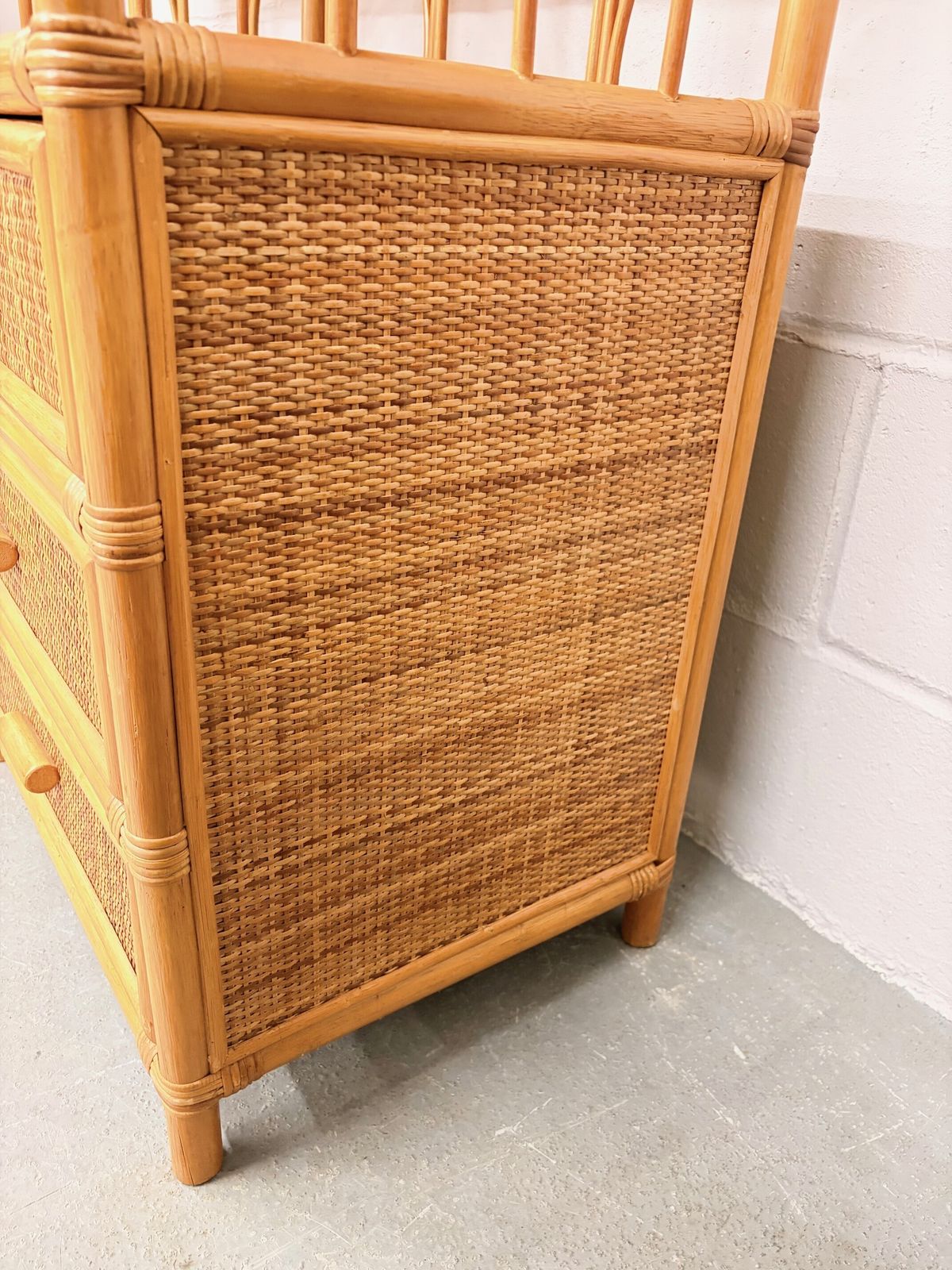 photo buy Pair Of 1970s Bamboo Shelving Units With Drawers