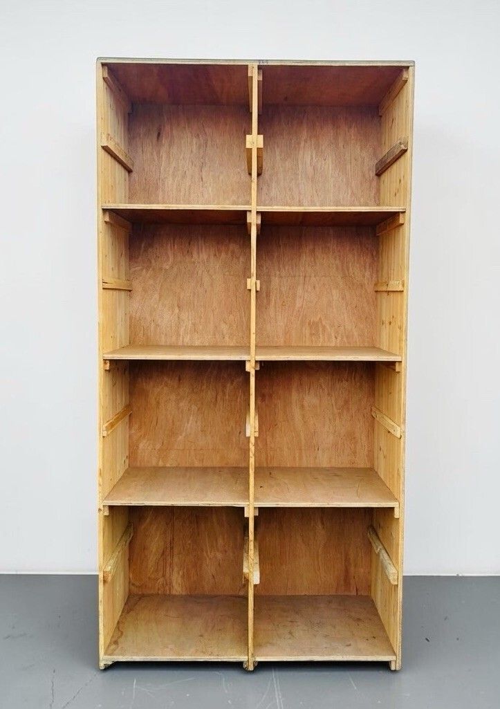 Vintage Solid Pine Cube Bookcase Piegon Hole Bookcase Industrial Style