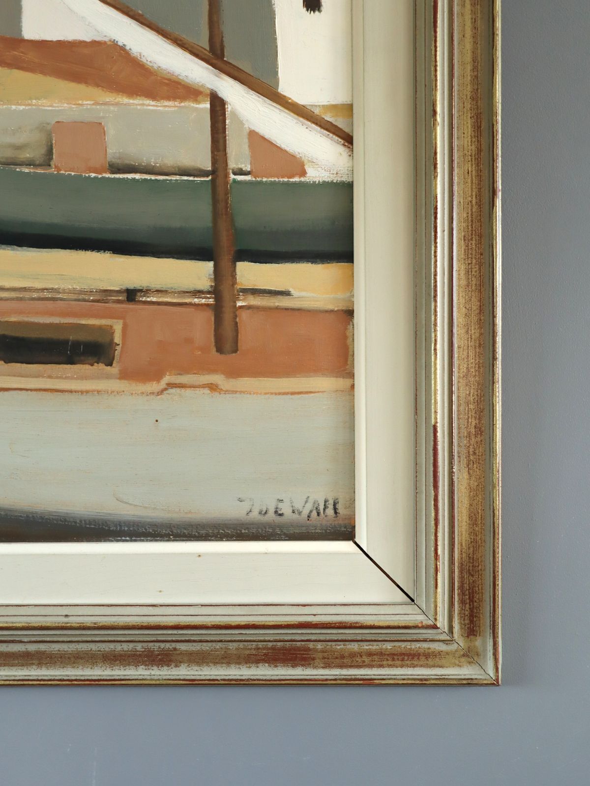 Quiet Mooring  Oil Painting, 1950s photo 831.0