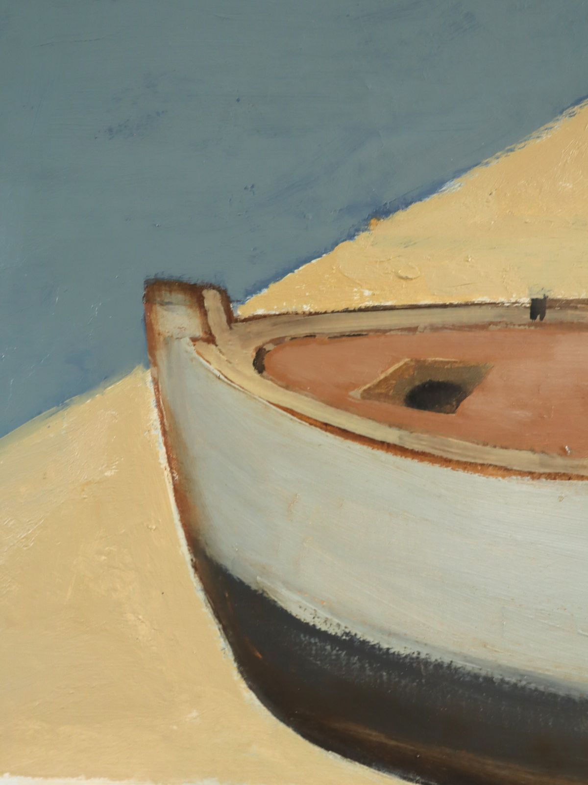 photo for sale Quiet Mooring  Oil Painting, 1950s