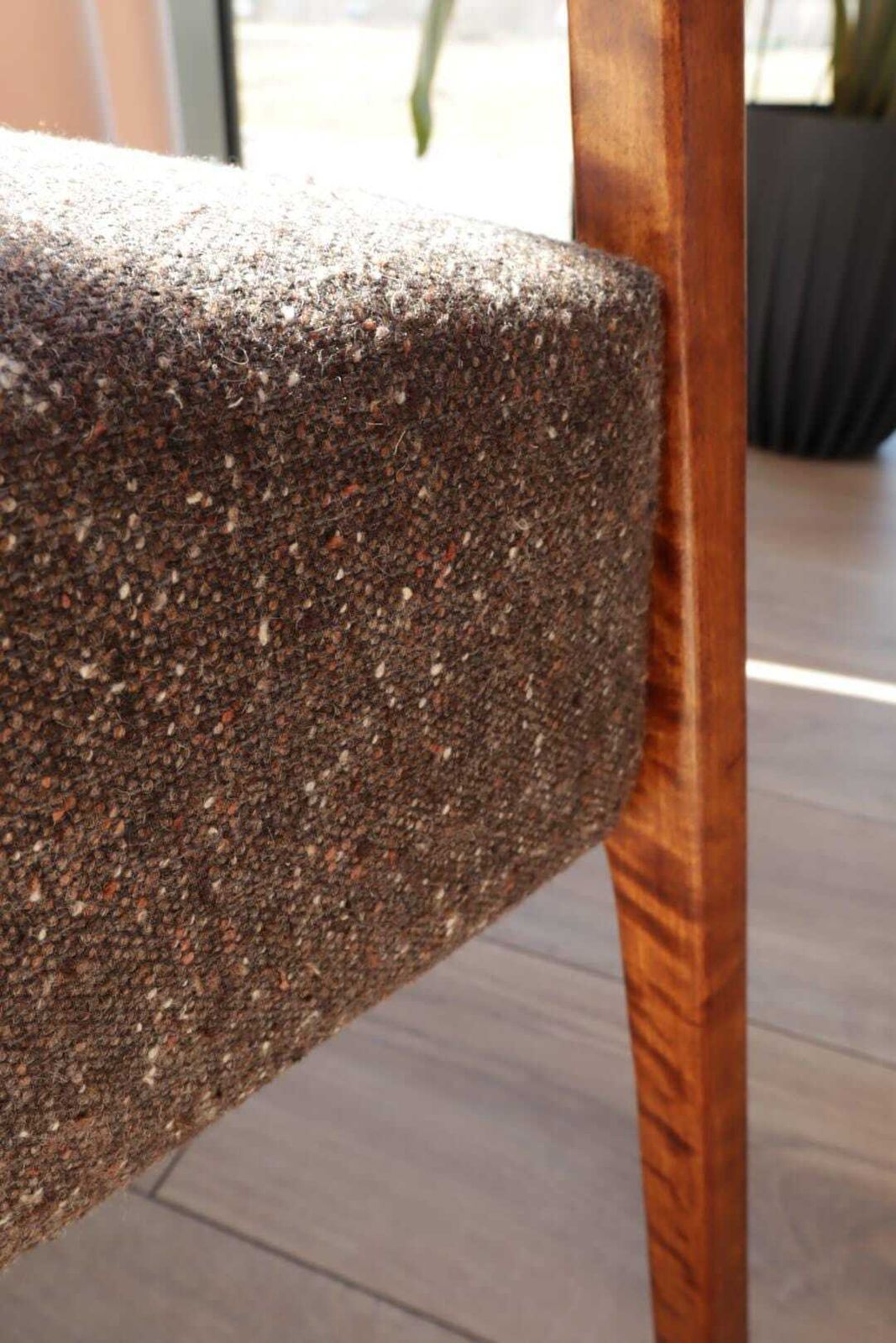 Mid Century Armchair Cacao Tweed Upholstery, 1960, Poland photo vinterior