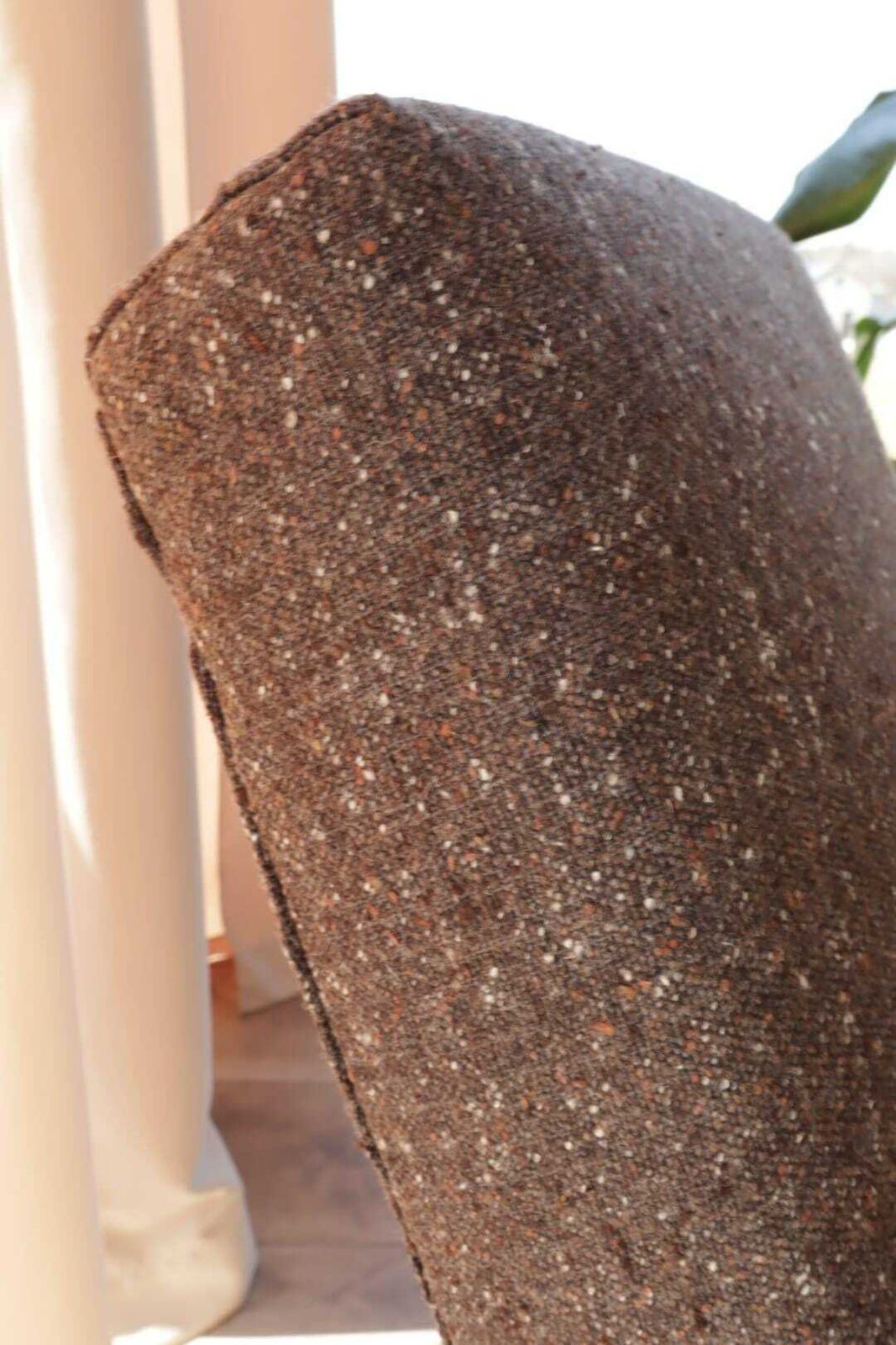 Mid Century Armchair Cacao Tweed Upholstery, 1960, Poland photo vintage