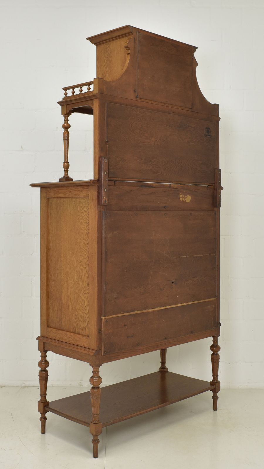 1398.0 Antique! Restored Solid Oak Display Cabinet, Salon Cabinet, Vertiko, Art Nouveau photo