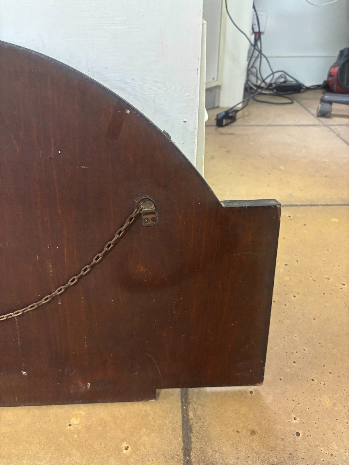 photo buy Art Deco Half Moon Wall Mirror With Wooden Sides As Found