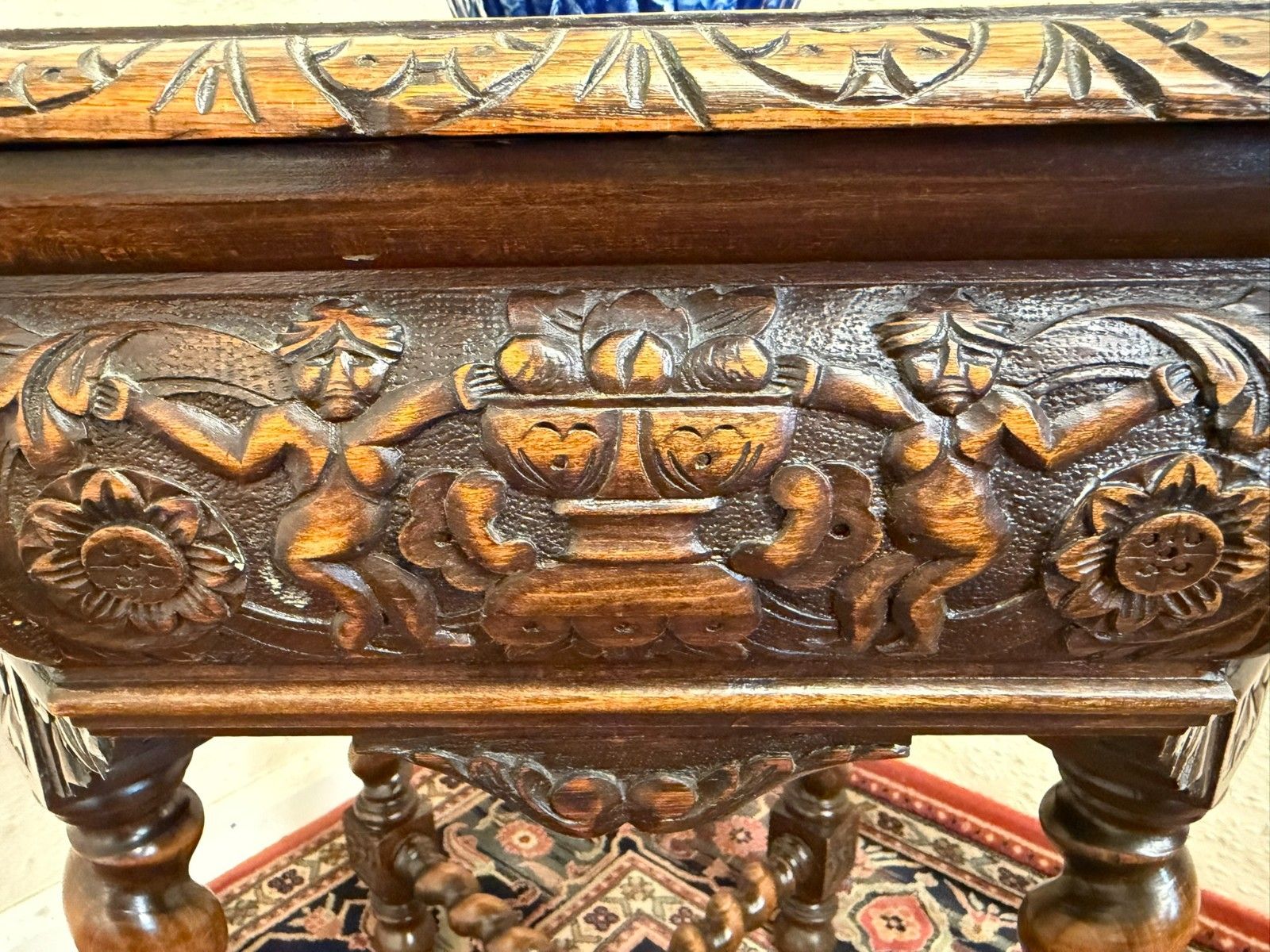 Victorian Octangonal Carved Oak Centre Table/Accent Table Circa 1900 photo Furniture
