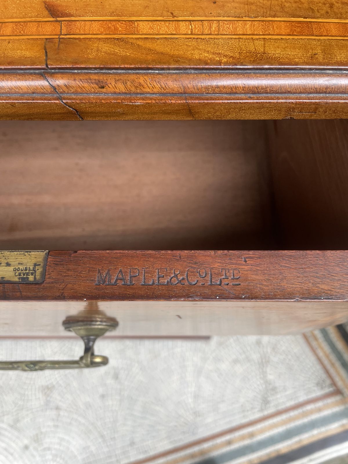 Antique Mahogany & Satinwood Inlaid Chest Of Drawers By Maple & Co photo vinterior