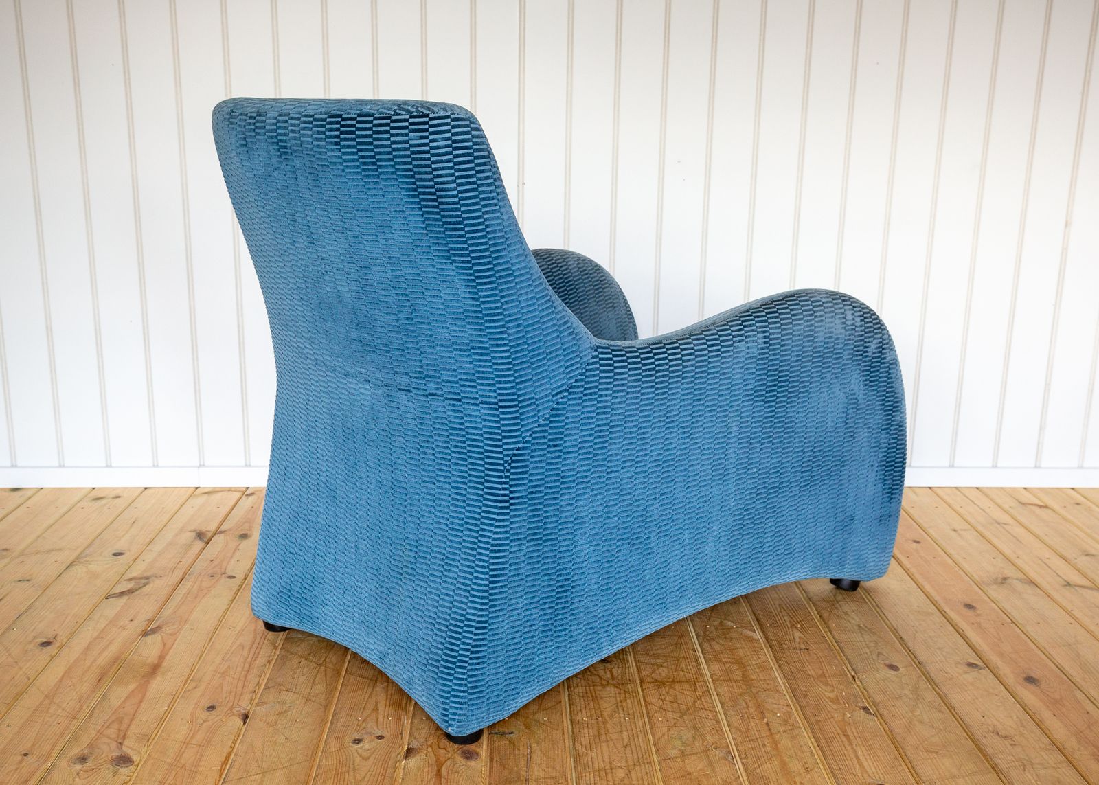 Loge Lounge Chair & Ottoma.N By Gerard Van Den Berg For Montis 1980s La Maison Pierre Frey Fabric Blue Velvet Armchai.R Footstool Art Deco Style photo 1950.0