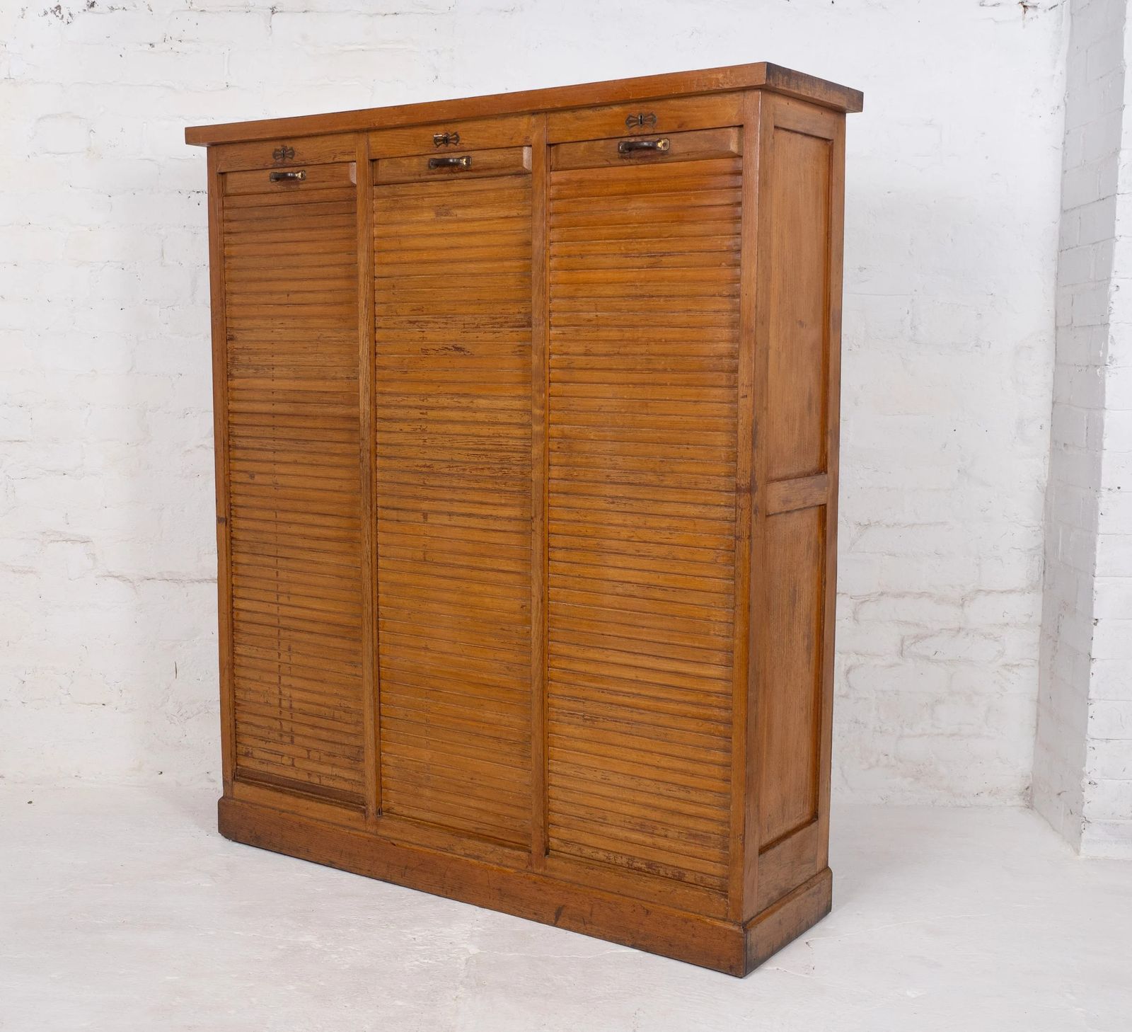 Large Vintage French Tambour Door Cabinet photo for sale