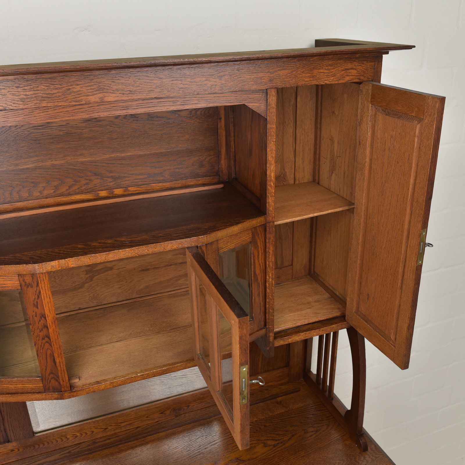 Antique! Restored Art Nouveau/Art Deco Buffet Cabinet, Circa 1920, Solid Oak photo 1607.0