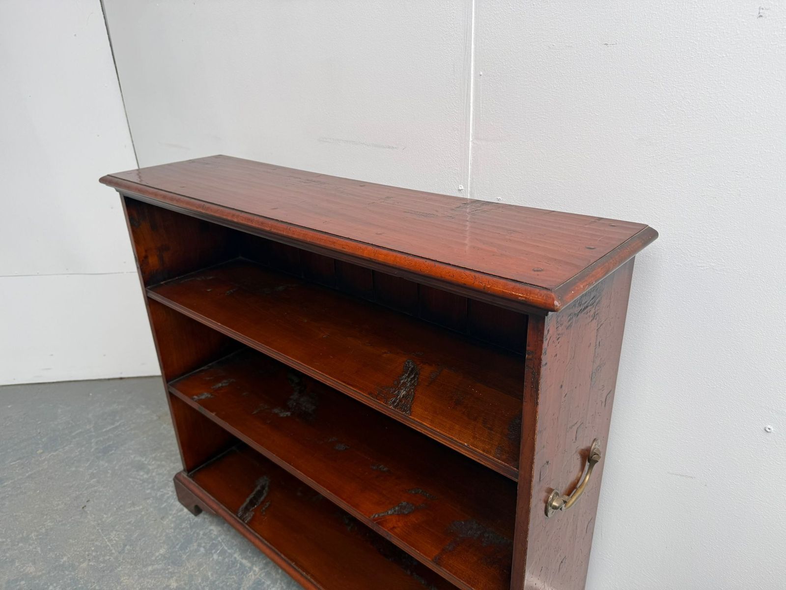 A Top Quality Late 20th Century Yew Wood Campagne Style Bookshelf photo for sale