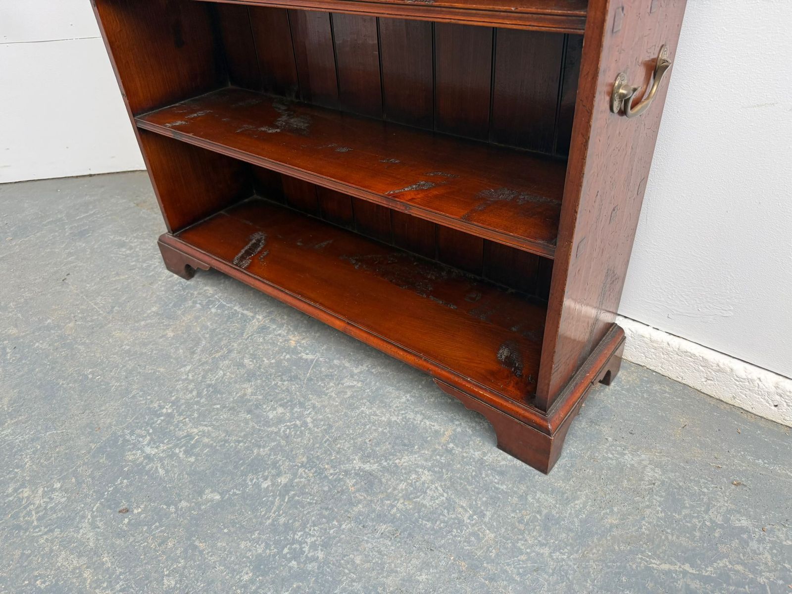 A Top Quality Late 20th Century Yew Wood Campagne Style Bookshelf photo Furniture