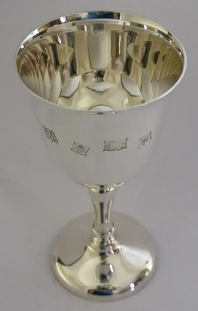 Sterling Silver Wine Goblet Chalice Cup 1971 Barware 128g photo Home Decor