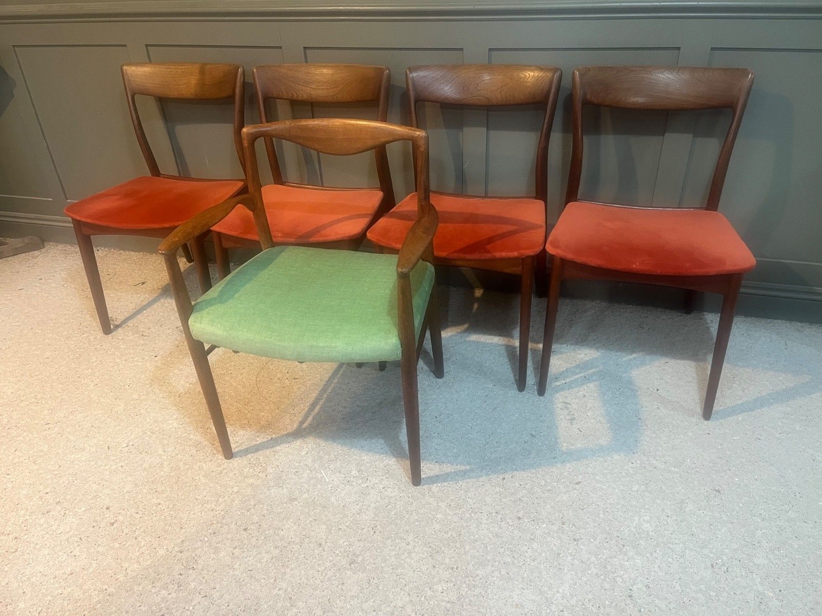 1495.0 Teak Danish Dining Chairs By R. Borregaard For Viborg Circa 1960’s X 4 photo
