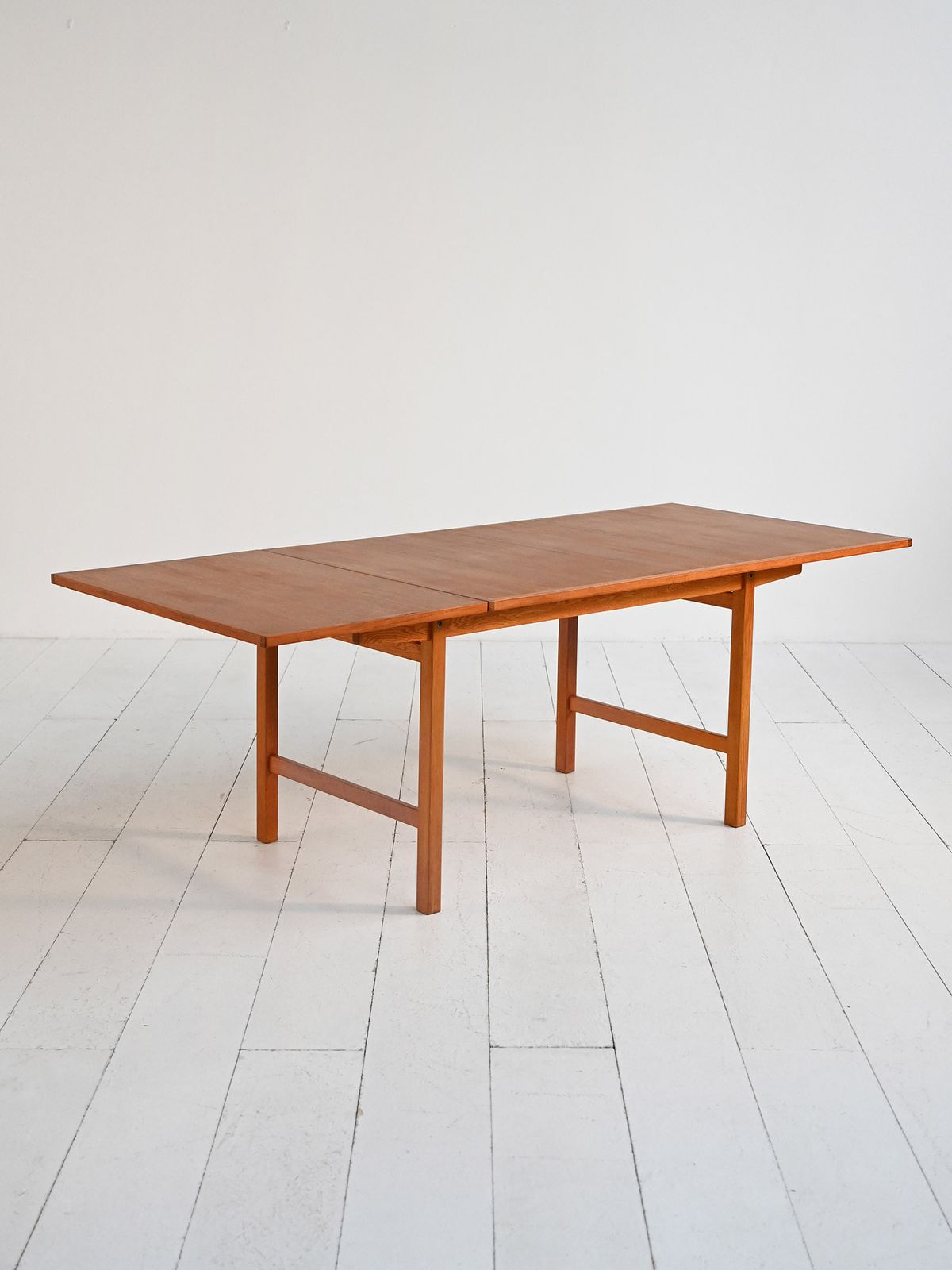 Extendable Scandinavian Teak And Oak Table From The 1960s photo Furniture