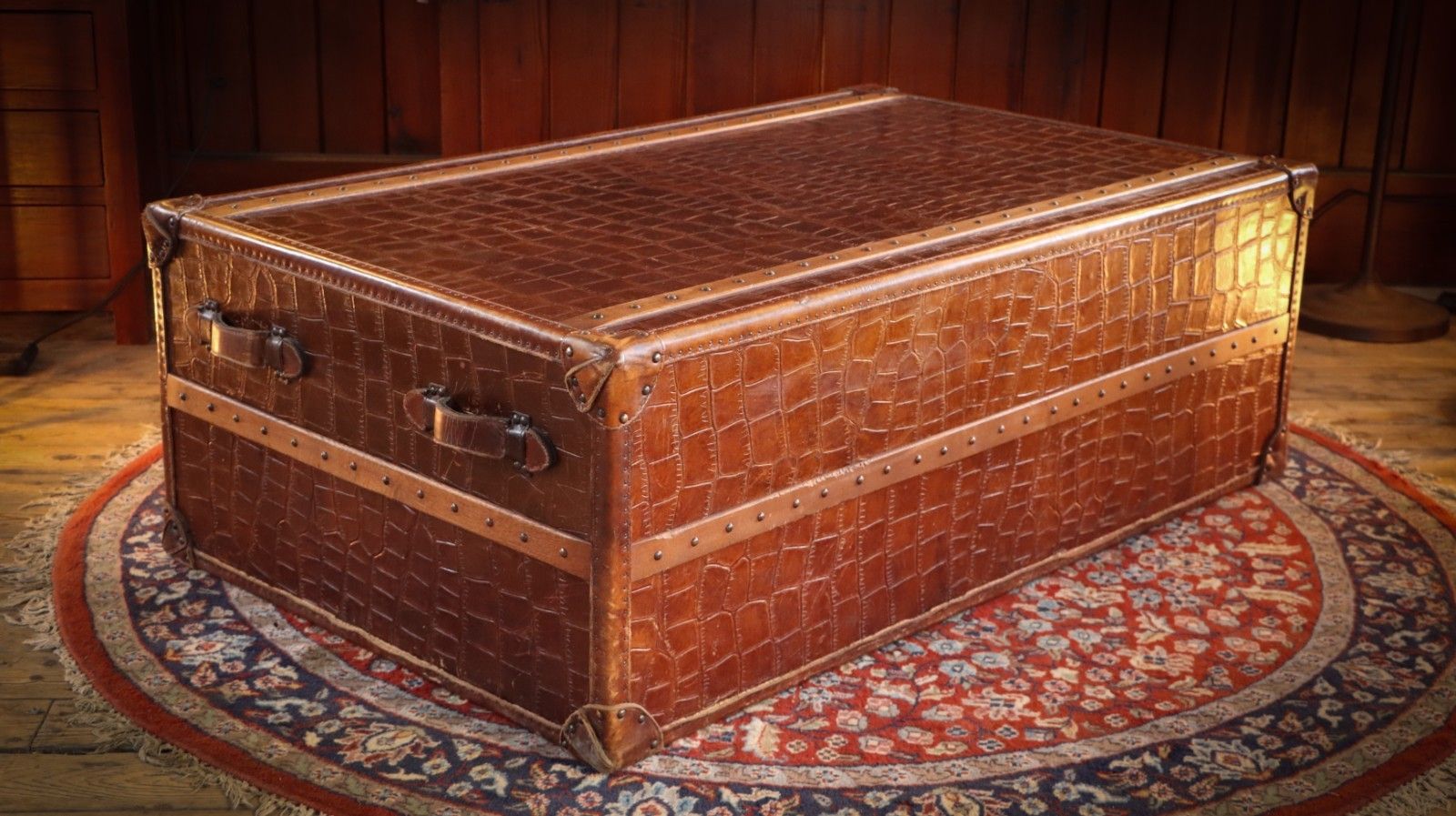 2499.0 Stunning Timothy Oulton Stoneyhurst Large Leather Coffee Table Antique Whisky 🚚 photo