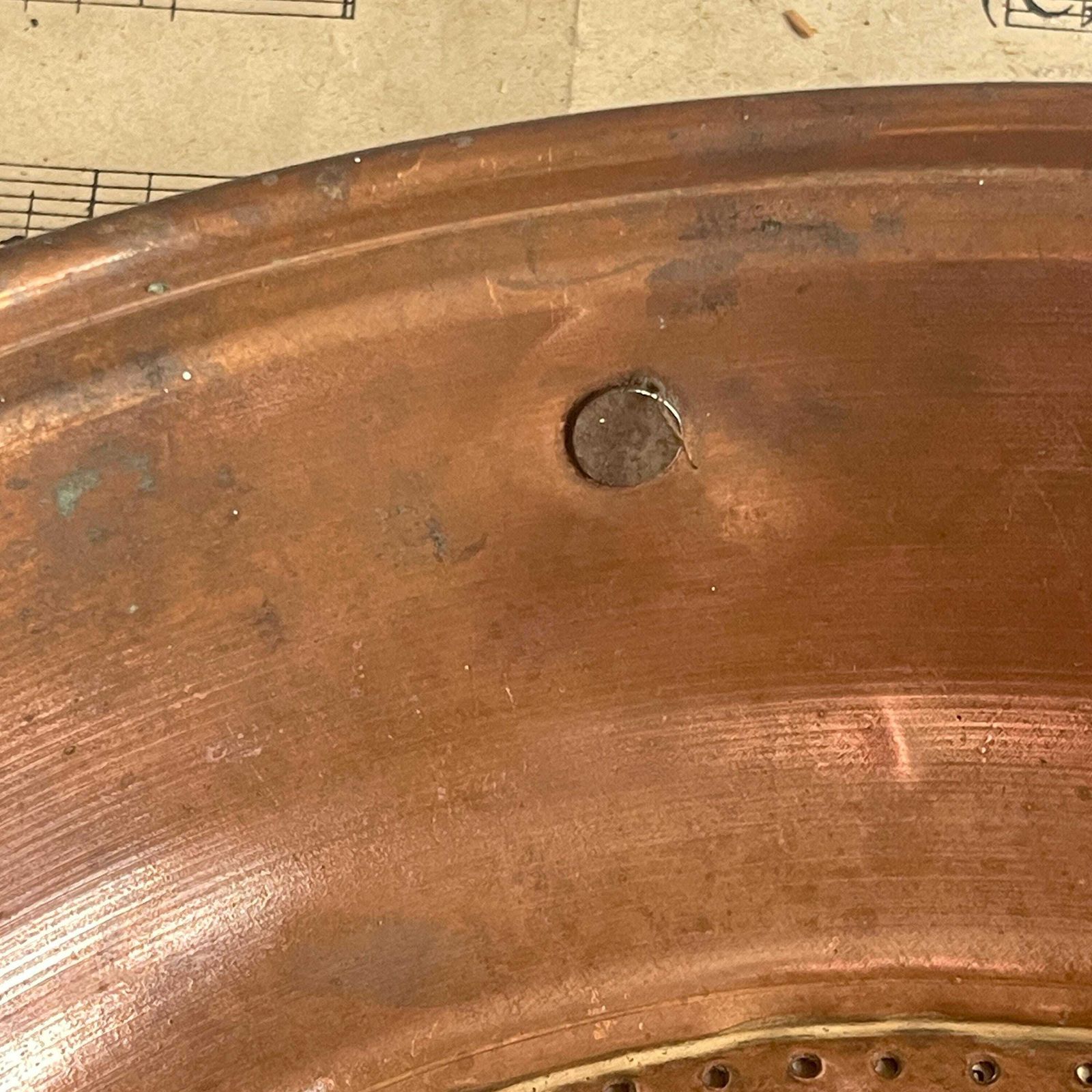 Antique French Copper Sieve   Wall Hanging Colander   Farmhouse Country Kitchen Decor photo Home Decor