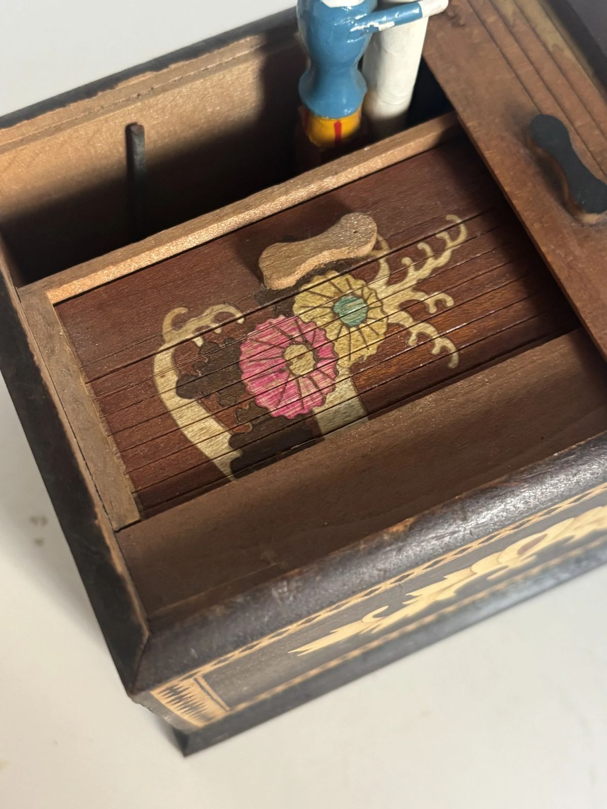 photo for sale Vintage 1960s Japanese Wooden Cigarette Holder Dispenser   12 X 9 Cm