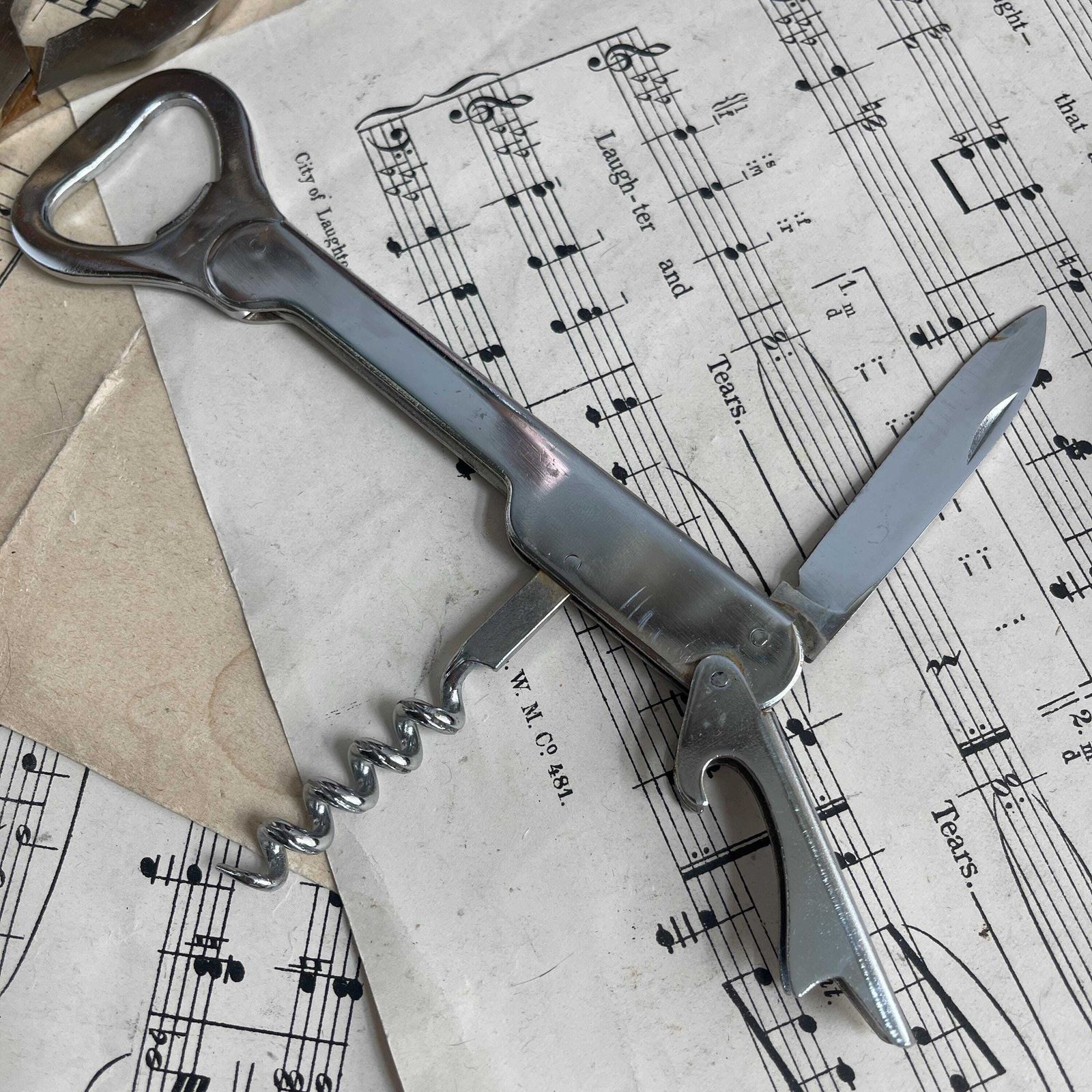 photo for sale Vintage Moet & Chandon Barware. Corkscrew. Bottle Opener. Champagne Stopper. Pliers. Christmas Stocking Filler.