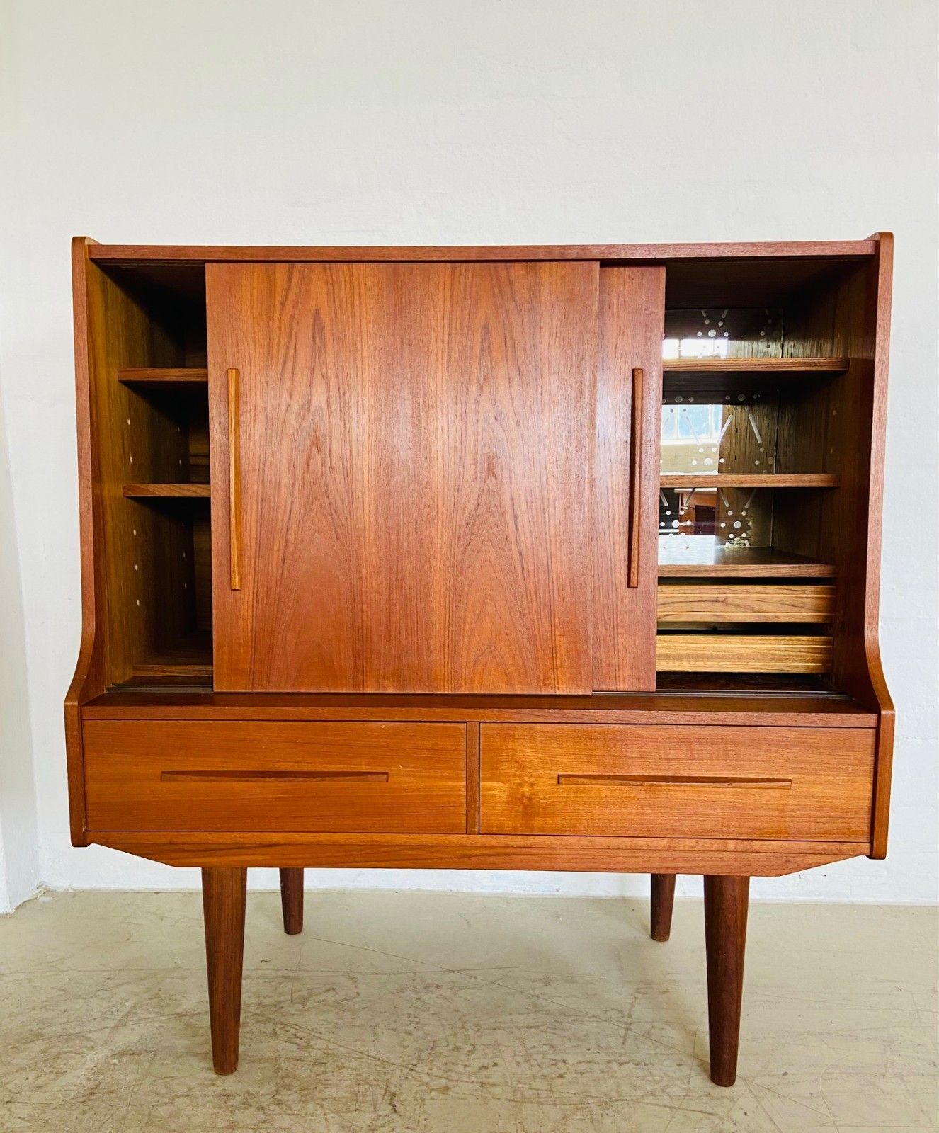 photo furniture Vintage Danish Mid Century Teak Bar Cabinet By Royal Board 1960,S