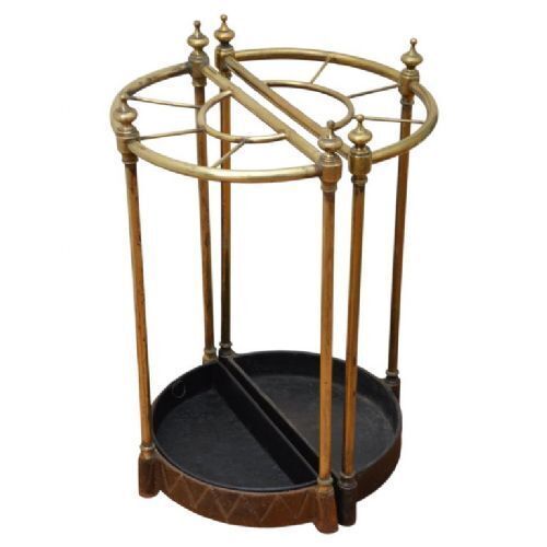 Pair Of English Antique Umbrella Stands In Brass, Victorian C1870s