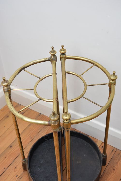 Pair Of English Antique Umbrella Stands In Brass, Victorian C1870s photo buy