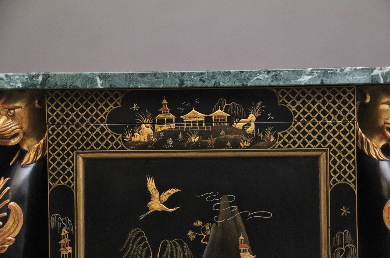 3250.0 Early 20th Century Chinoiserie Marble Top Cabinet photo