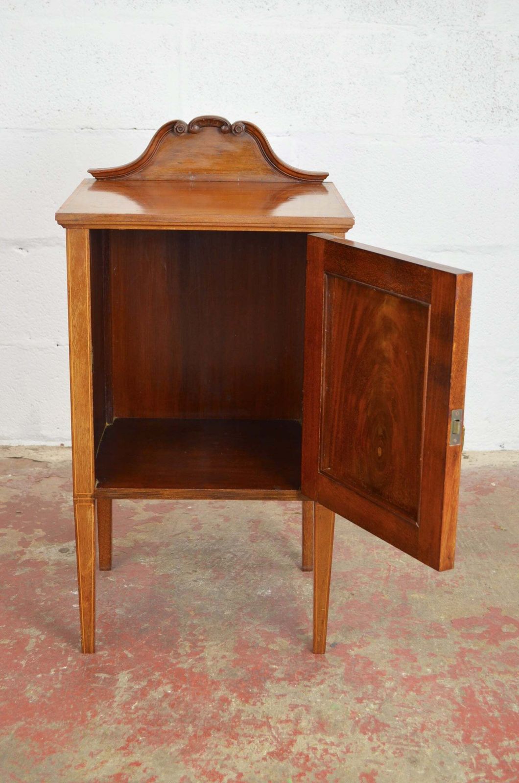 An Edwardian Mahogany & Satinwood Bedside Cabinet photo buy