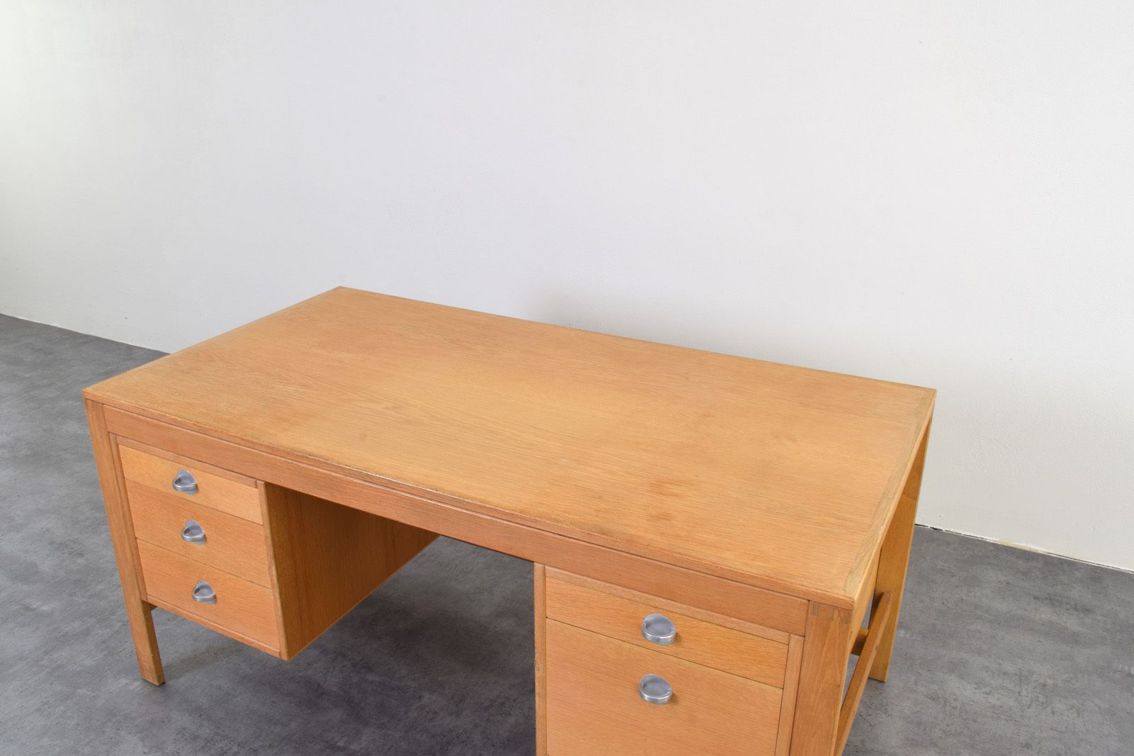 photo buy Mid Century Oak Desk By Chr. Rasmussen For Randers Møbelfabrik, 1970s.