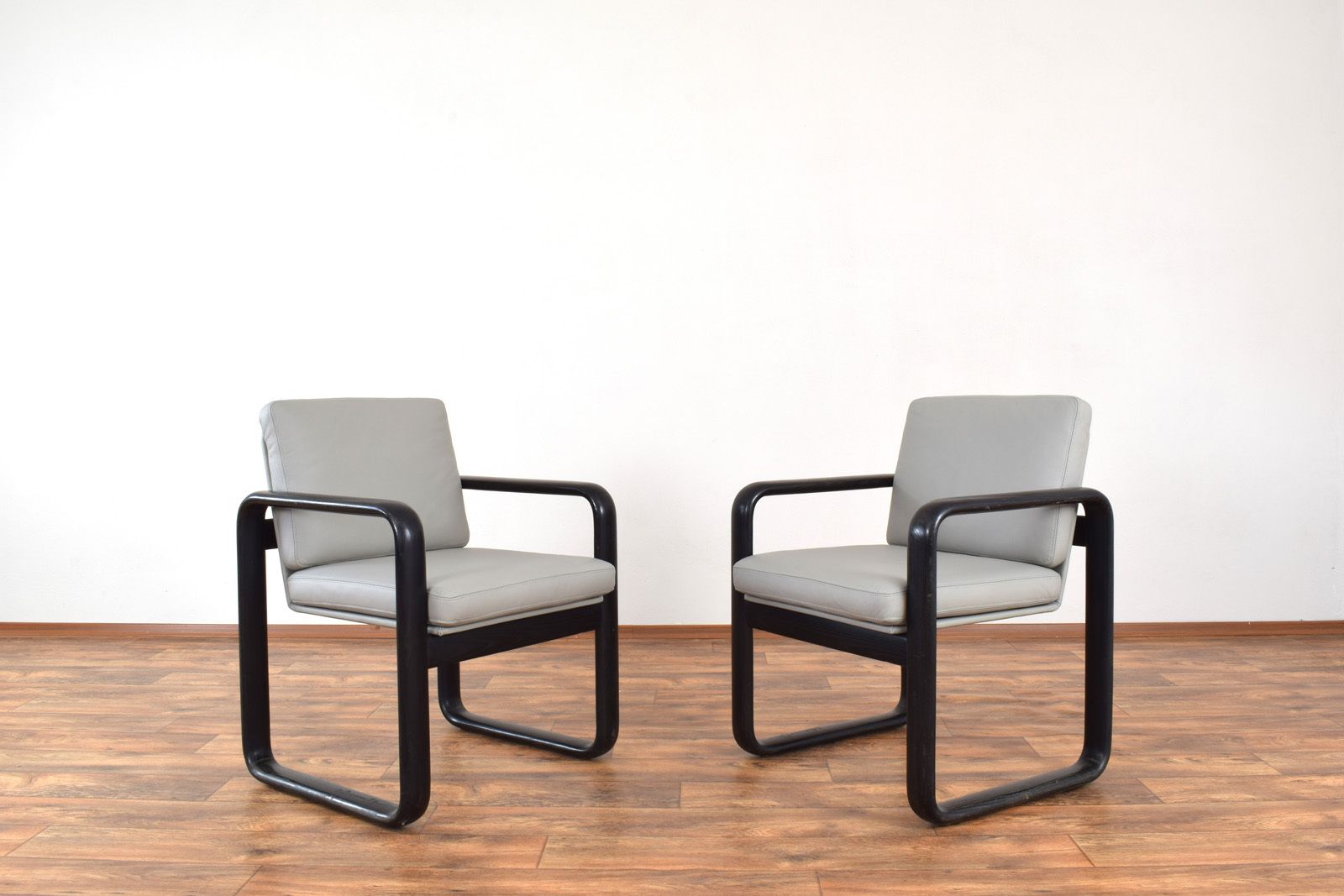 Mid Century Leather Lounge Chairs By Burkhard Vogtherr For Rosenthal, 1970s, Set Of 2