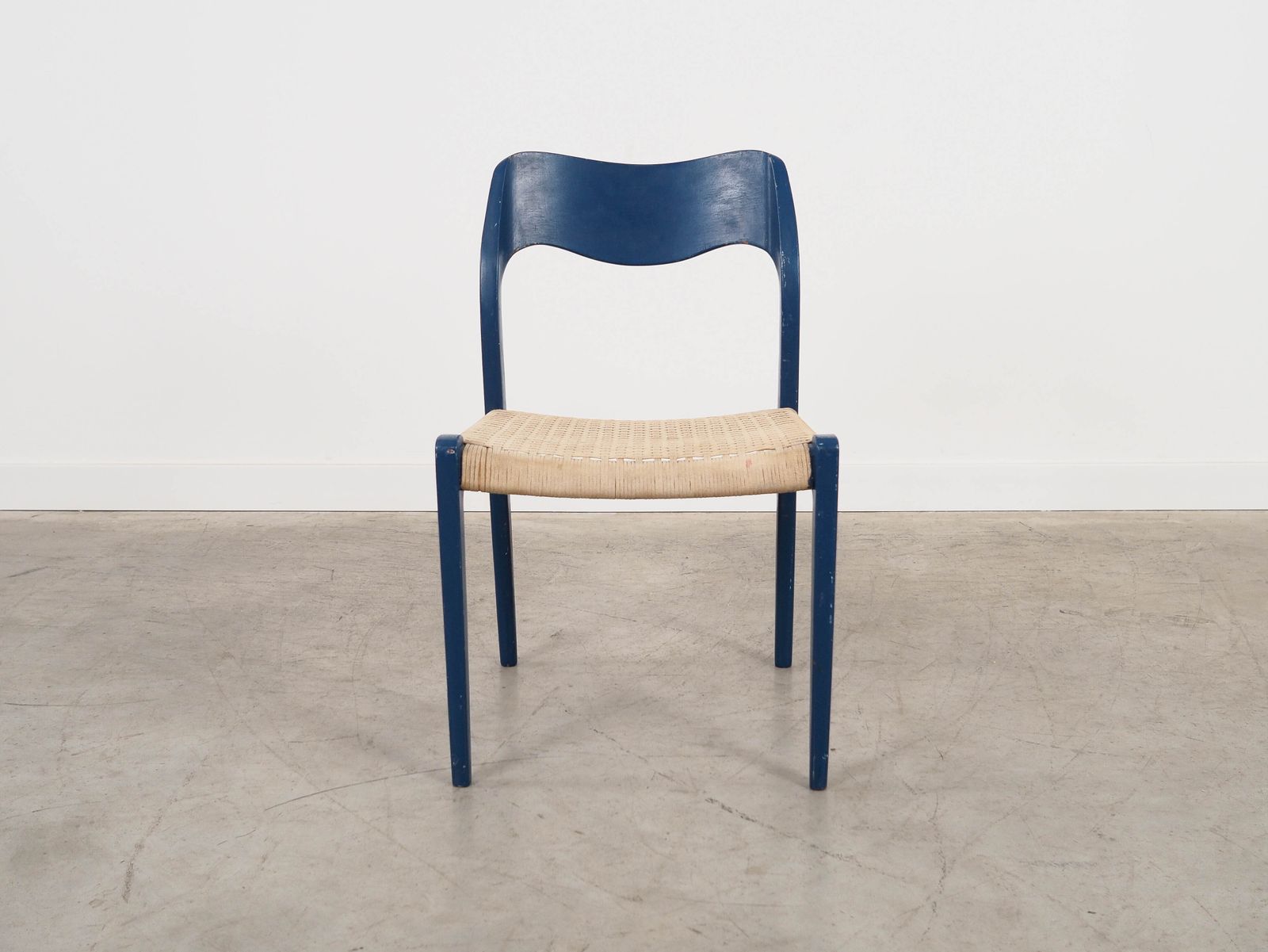 Blue Teak Chair, Danish Design, 1960s, Designer: Niels Otto Møller photo buy