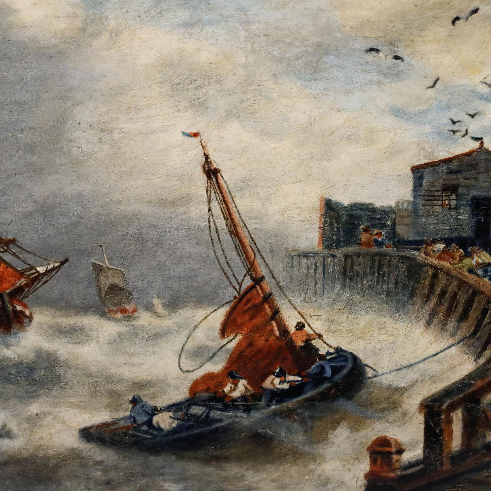 English School 19th Century Oil Rocky Waters photo 350.0