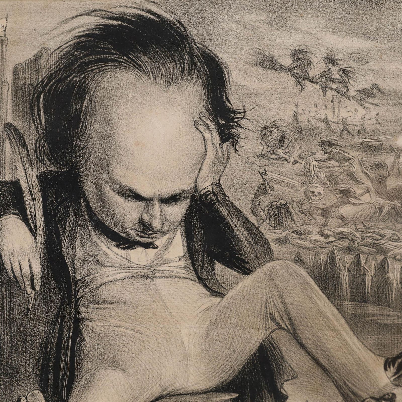Benjamin Roubaud (1811 1847) Lithograph, Caricature Of Victor Hugo photo 175.0