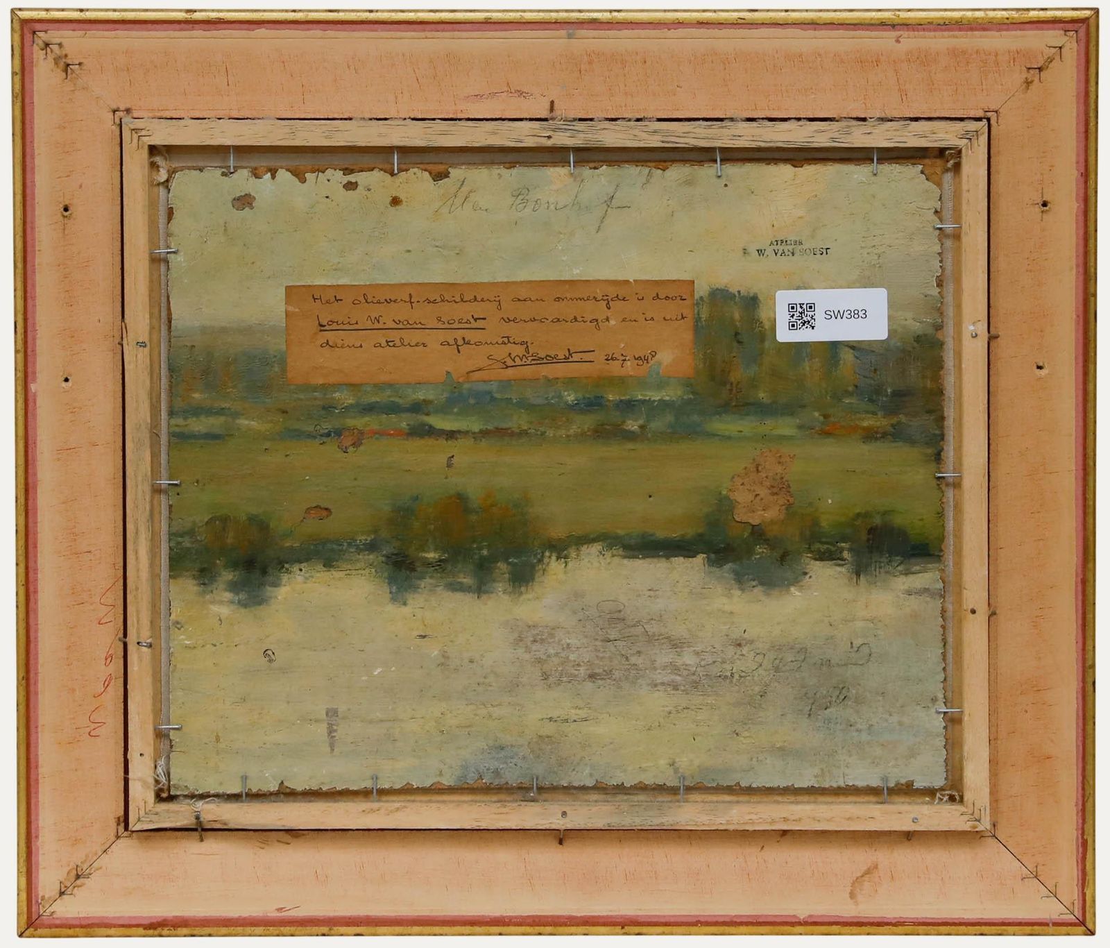 Louis Willem Van Soest (1867 1948) Framed 1948 Oil, Winter Cottage photo for sale
