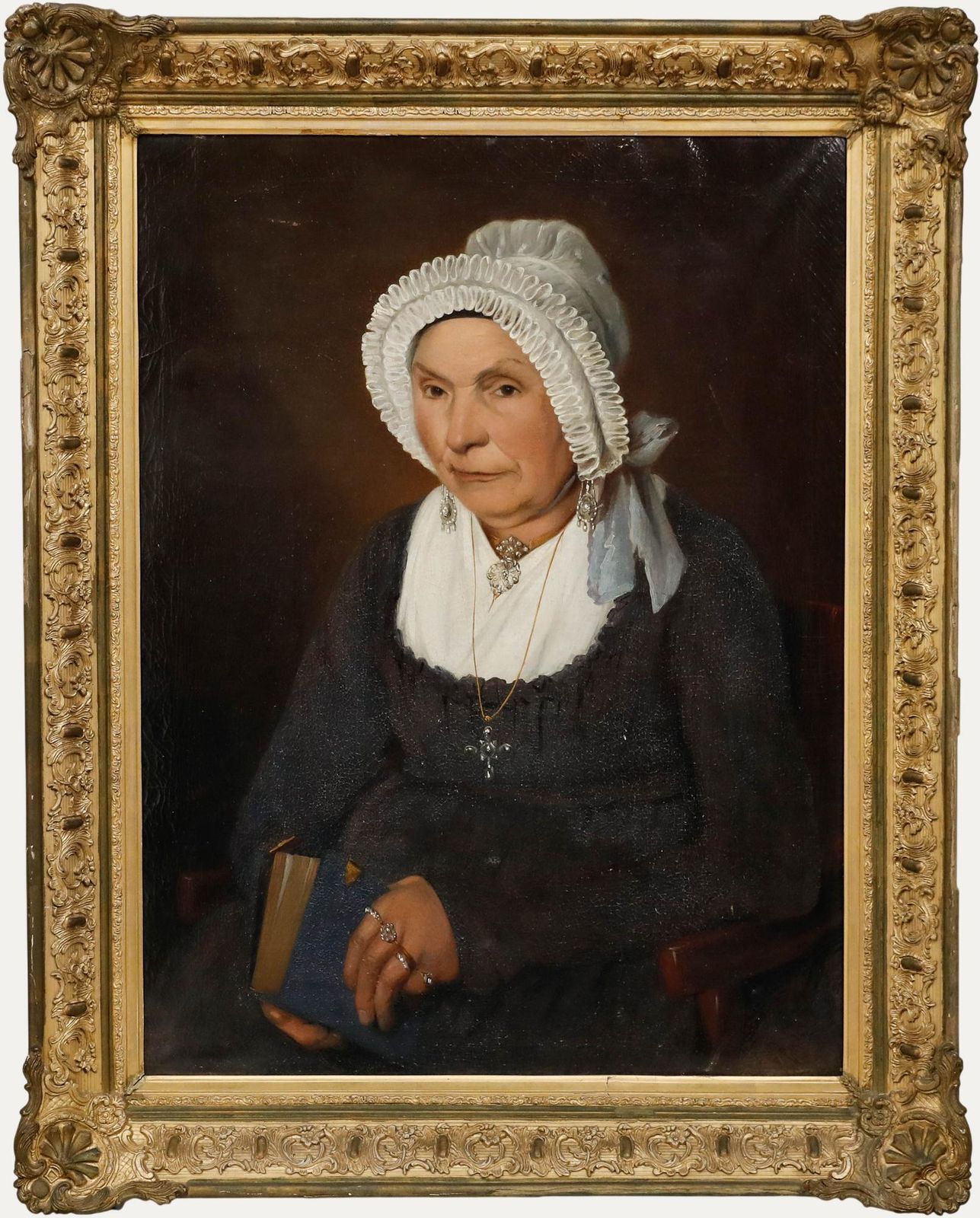 Dutch School Mid 19th Century Oil Portrait Of A Devout Woman