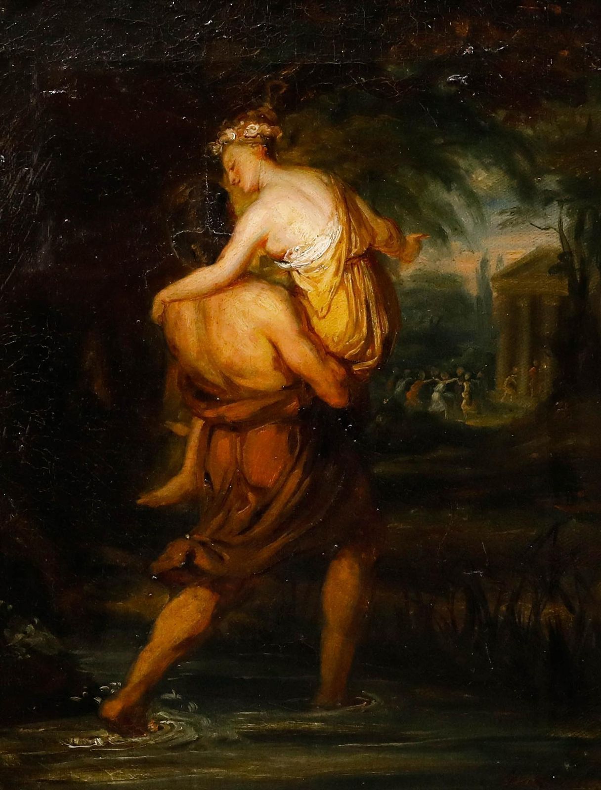 Lambert Joseph Mathieu (1804 1861) 19th Century Oil, Bacchus And Ariadne photo furniture